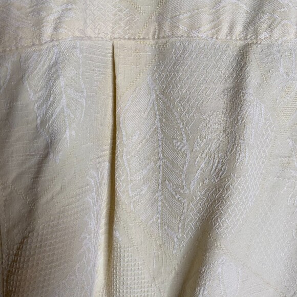 Jamaica Jaxx 100% Silk Hawaiian Tropical Embossed Design Yellow Mens Size XL - Picture 7 of 13